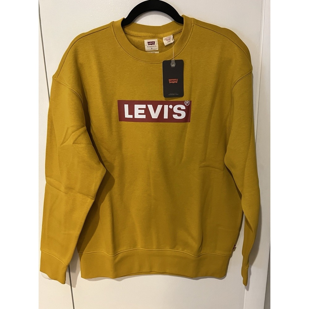 NWT Levi's‎ Relaxed Fit Crewneck Sweatshirt Mens Fleece Pullover Graphic Small